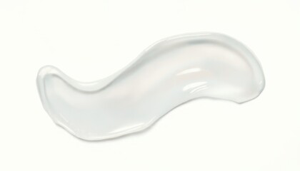 Transparent liquid gel on white background.