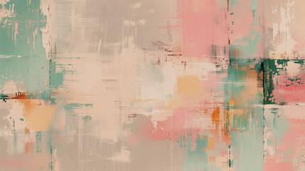 Obraz premium abstract vintage pastel grunge background, with a modern kitsch art feel, with paint strokes, with a soft and warm feel 