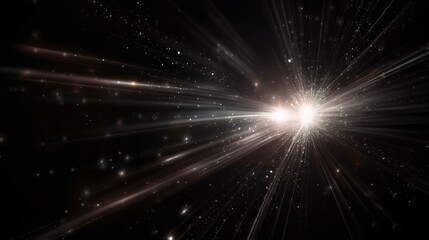 Fototapeta premium Cosmic Light Burst in a Dark Space Background