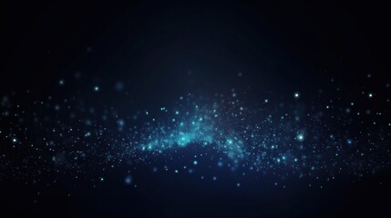 Obraz premium Sparkling Blue Particles on Dark Background