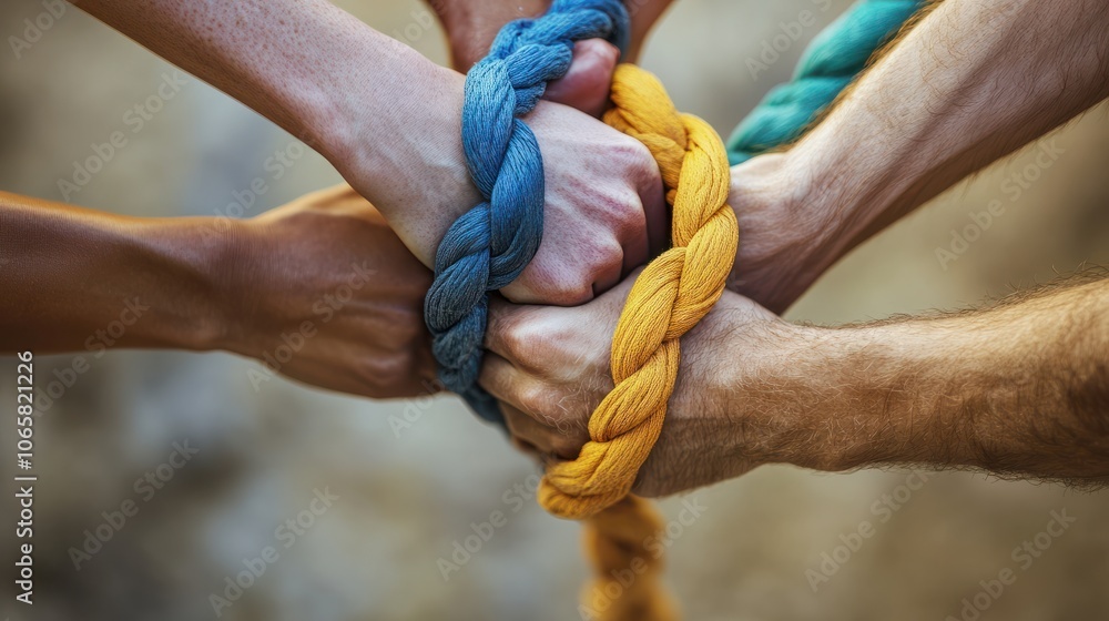 Poster connect team concept and unity or teamwork idea as a business metaphor for joining a partnership as 