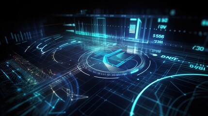 Obraz premium Futuristic Digital Technology Interface Background