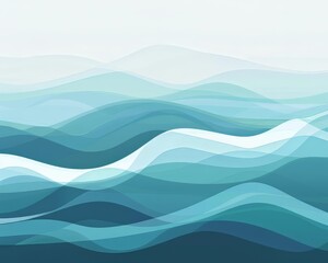 Fototapeta premium The image is a blue wave with a white background. The waves are very tall and the water is very blue