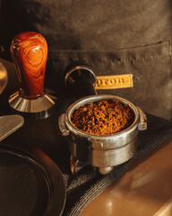 coffee grinder and beans
