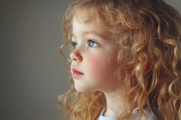Fototapeta premium Young girl with curly hair