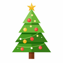 Obraz premium lighting Christmas tree vector style with withe background