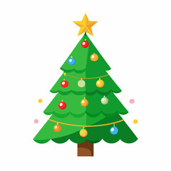 Fototapeta premium lighting Christmas tree vector style with withe background