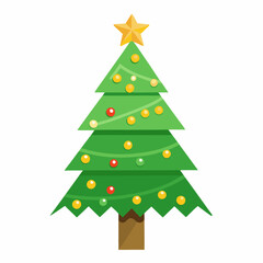 Obraz premium lighting Christmas tree vector style with withe background