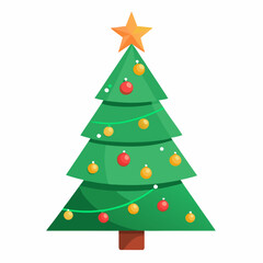 Fototapeta premium lighting Christmas tree vector style with withe background