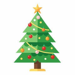 Fototapeta premium lighting Christmas tree vector style with withe background