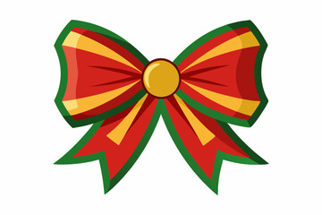 Christmas bow vector illustration an white background