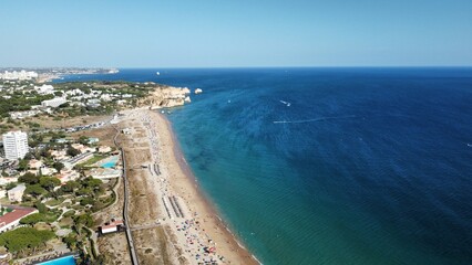 Aerial view over Portimao Beach, Algarve