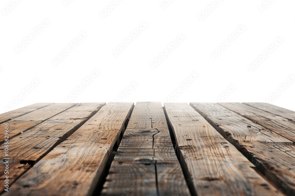 Poster empty wooden table for product display with vintage style.