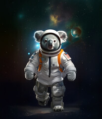 3D character of koala as an astronaut