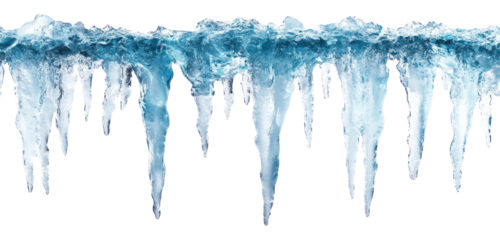 PNG blue icicles winter ice.