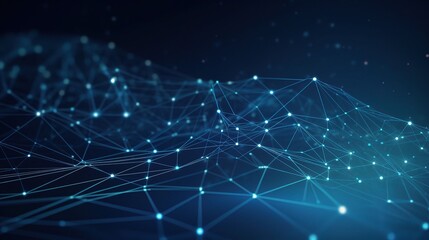 Obraz premium Abstract 3D Network Connections With Blue Lights
