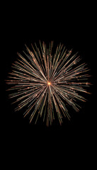 Fototapeta premium fireworks exploding in the air against a black sky isolated with white highlights, png