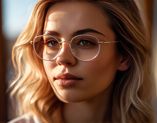 Fototapeta premium Woman with blonde hair and sunglasses on mannequin.