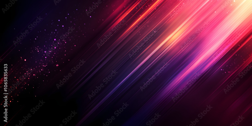 Poster the effect of red light in fast motion on a black background. blurred abstract background with long 