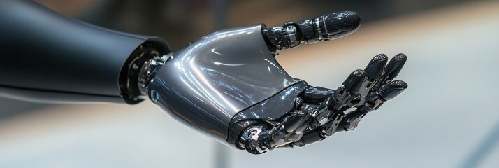 The robotic prosthetic hand demonstrates dexterity as it effectively grips a small object, highlighting innovation in mobility solutions. Generative AI