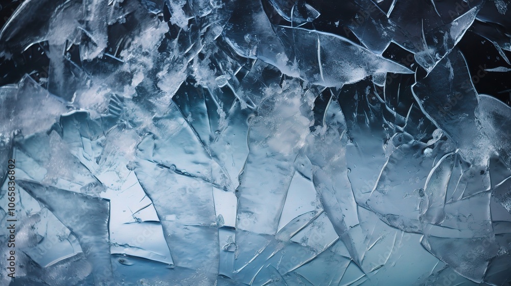 Aufkleber ice fragments with depth and texture in 3d appearance