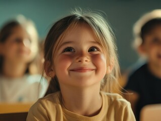 Young Girl Smiling at School