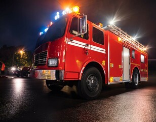 fire engine in the city