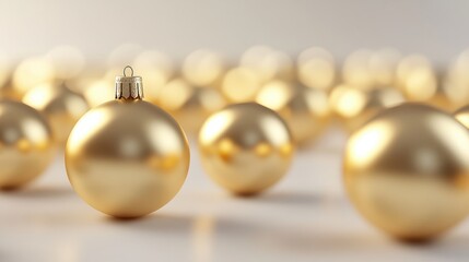 weihnachtlicher wei&Atilde;er Hintergrund, an der Seite Weihnachtskugeln in Gold