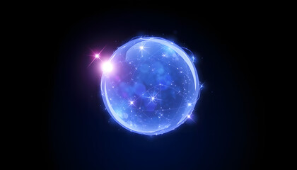 Obraz premium Magic sphere isolated with white highlights, png