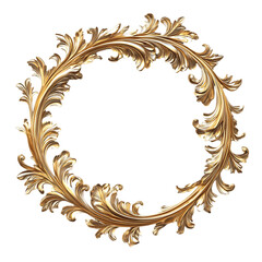 Golden luxury photo frame isolated on background