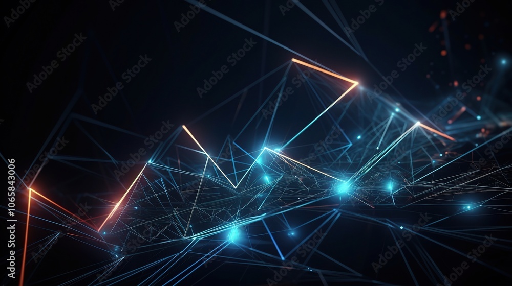 Poster abstract network connections: a captivating abstract artwork depicting a network of glowing lines an
