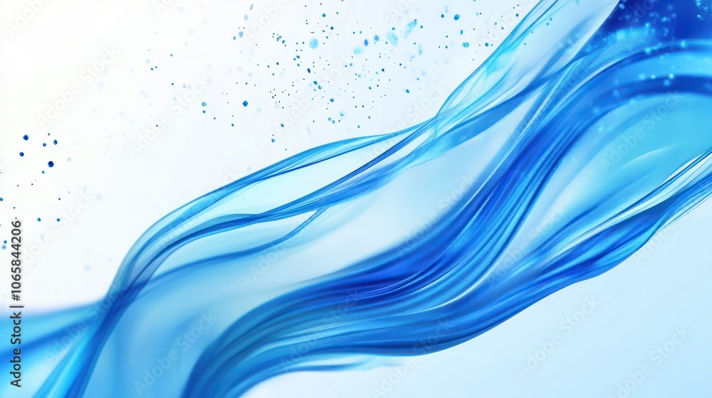 Poster blue and white abstract background with flowing particles. Digital future technology concept. vector illustration.