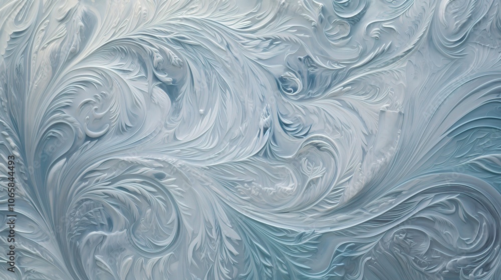 Poster abstract ice patterns: delicate and intricate, a mesmerizing abstract pattern formed by frosted wind