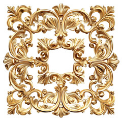 Golden luxury photo frame isolated on background