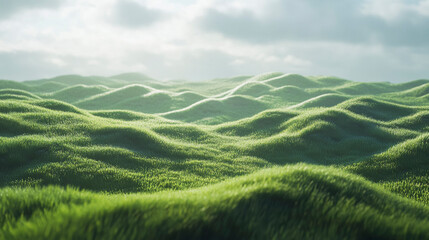 Obraz premium grassy hill and blue sky