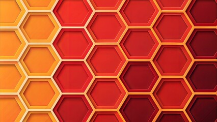 Obraz premium Hexagonal pattern in orange and red hues