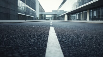 Empty road at building exterior