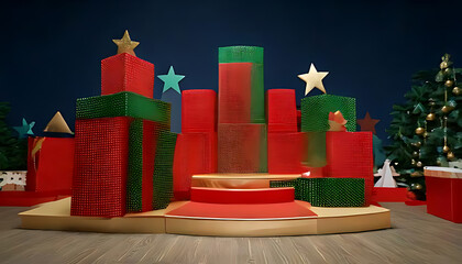 christmas podium features structure decoration display holiday events annually nationwide