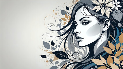 Abstraktion Die Betrachtung des Blumengenies 16х9. Hintergrund f&uuml;r das Design 4.