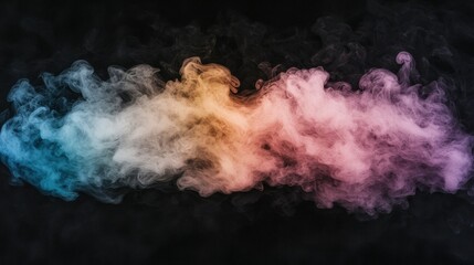 Colorful smoke explosion on black background