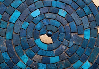 Naklejka premium Intricate Mosaic Pattern in Shades of Blue