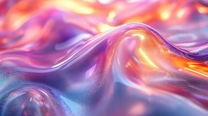 Fototapeta premium Colorful abstract fluid shapes glowing with vibrant light in a surreal and mesmerizing display of artistic creativity