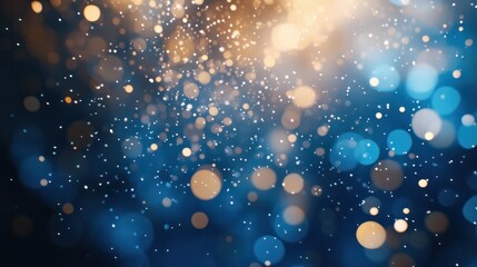 Obraz premium Background with blue bokeh and snowflake droplets, ideal for New Year and Christmas themes, featuring copy space image.