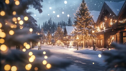 blurry bokey christmas lights during holiday season