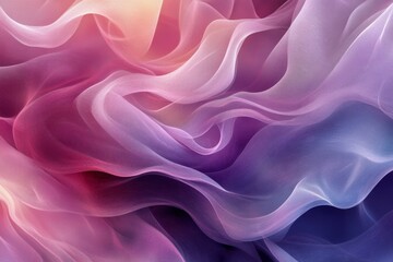 Fototapeta premium Soft, flowing fabric in shades of pink and purple creating an elegant abstract design around folds