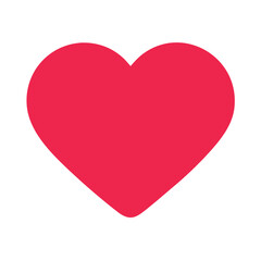 Simple Red Heart Icon Symbol of Love, Minimalist red heart icon on a white background, representing love, romance, and positivity in a simple, bold design.
