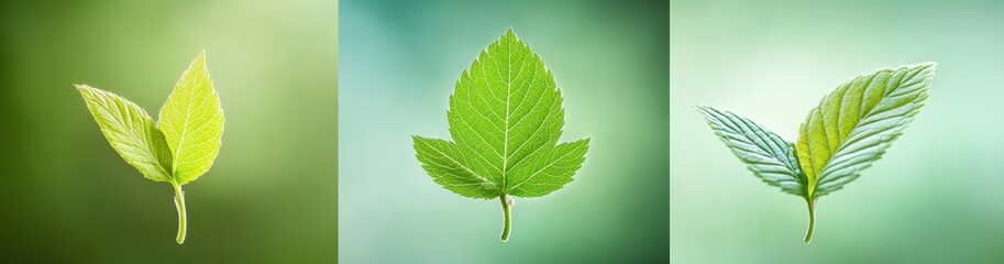 Obraz premium Vibrant green leaves in nature