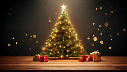 luxury christmas tree desk features abstract lighting perfect product displays presentations using vector rendering software