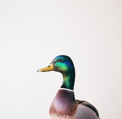 Vibrant and colorful duck with striking plumage