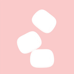 Marshmallow isolated on pink background. Marshmallow vector.